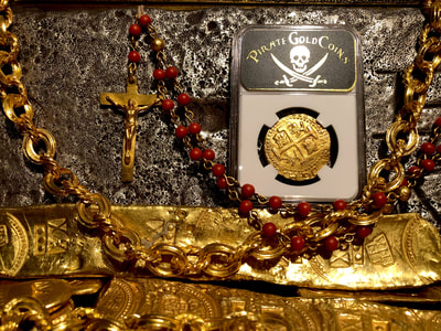 Peru 8 Escudos 1713/2 "1715 Plate Fleet Shipwreck" NGC 58 Pirate Gold Coins 12