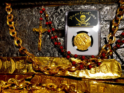 Peru 8 Escudos 1713/2 "1715 Plate Fleet Shipwreck" NGC 58 Pirate Gold Coins 10