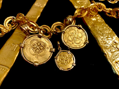 Authentic Spain 2 Escudos 1556-98 18kt Pendant Shipwreck Jewelry Treasure Coin 13