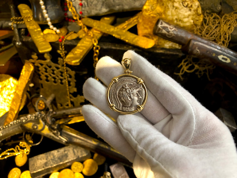 Attica Athens "New Owl" Tetradrachm 165-42BC Athena Gold Pendant 6