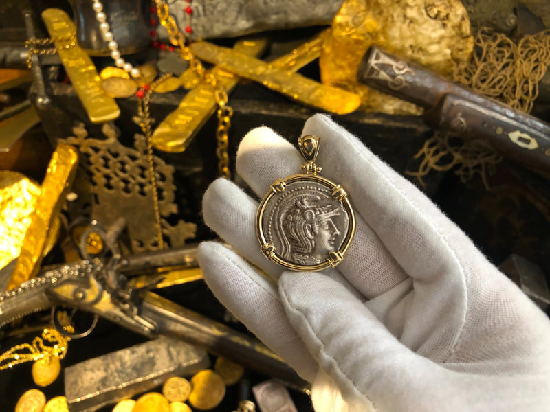 Attica Athens "New Owl" Tetradrachm 165-42BC Athena Gold Pendant 8