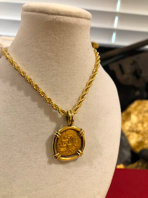 Mexico 1 Escudo 1714 Gold Pendant 3