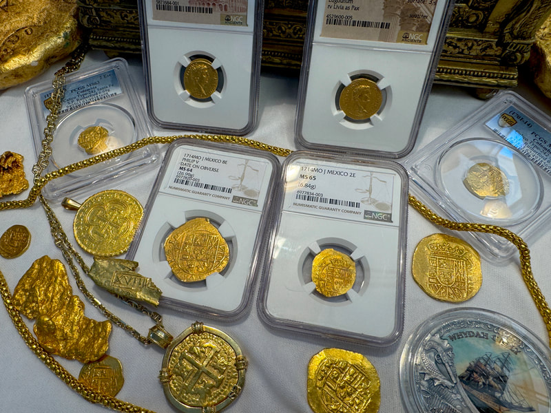 Spain 8 Reales 1634-1665 Pendant 18kt Gold Bezel Treasure Jewelry