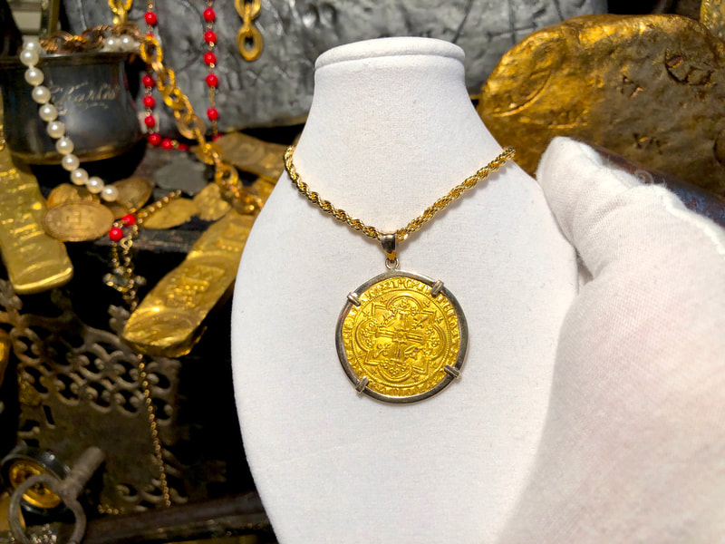 France 1364 "King Charles V" 14kt Gold Bezel Pendant 10