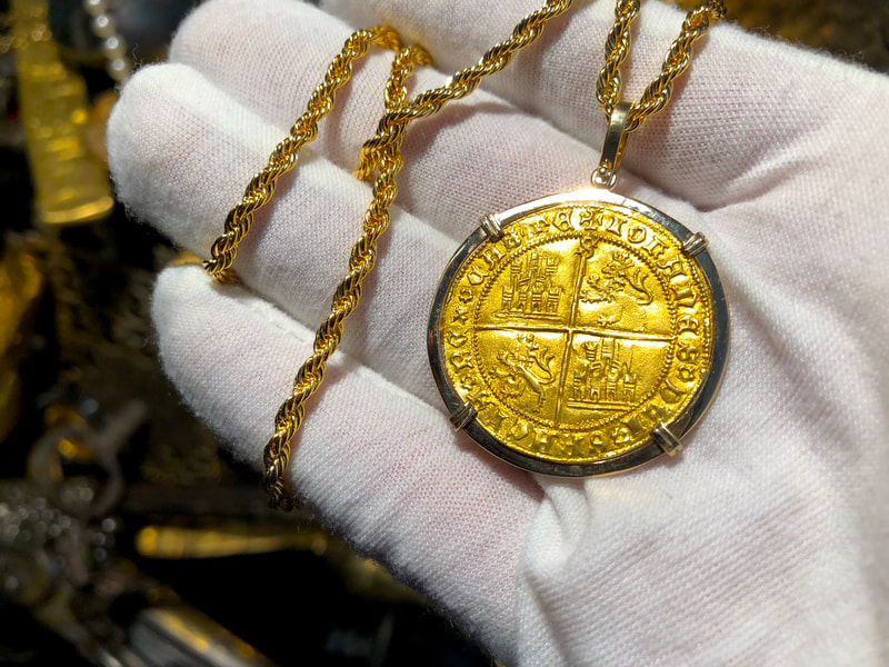 Spain 1406 Dobla "Cross of Jerusalem" Pendant 9