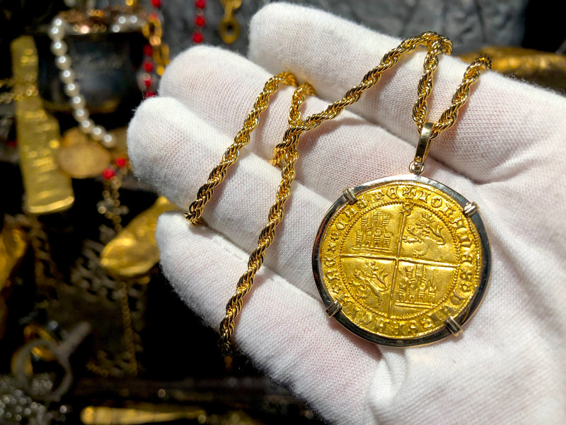 Spain 1406 Dobla "Cross of Jerusalem" Pendant 13