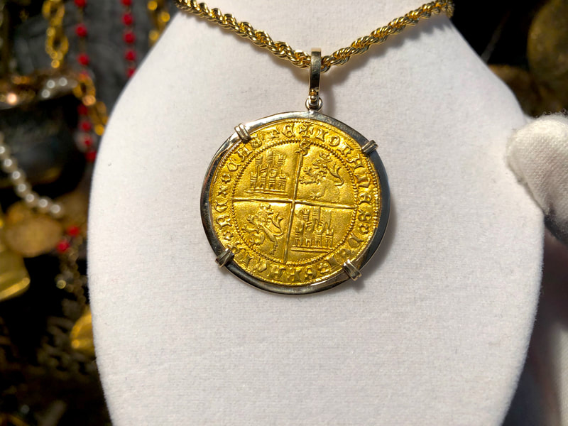 Spain 1406 Dobla "Cross of Jerusalem" Pendant 3