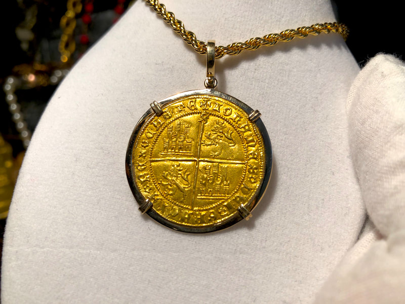 Spain 1406 Dobla "Cross of Jerusalem" Pendant 12