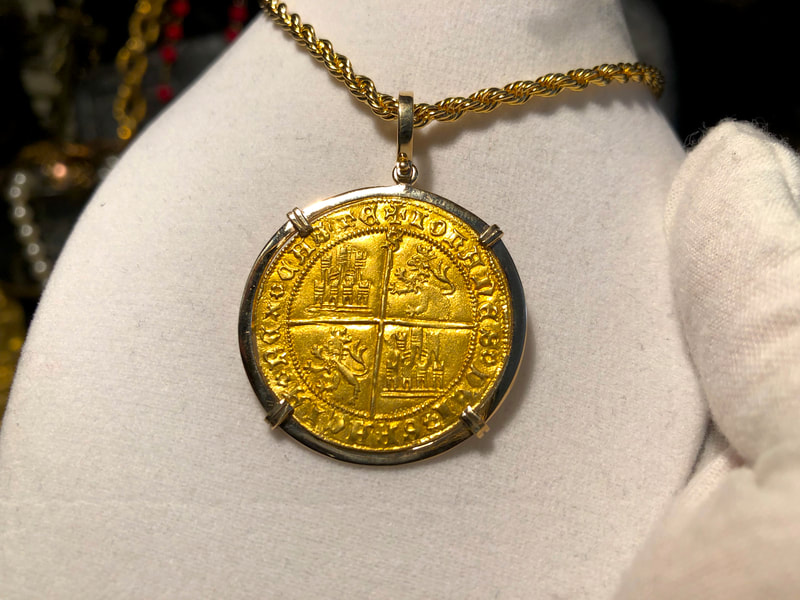 Spain 1406 Dobla "Cross of Jerusalem" Pendant 10