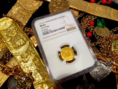 Mexico 1 Escudo 1712-13 "1715 Plate Fleet Shipwreck" NGC 63 8