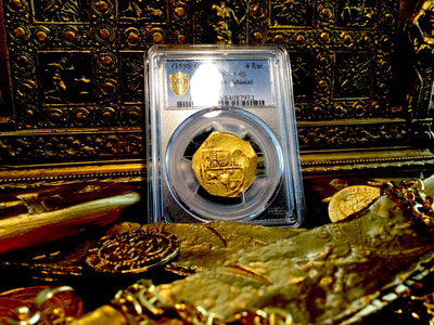 Spain  4 Escudos  1598-65  "Brute Style"  PCGS 45 6