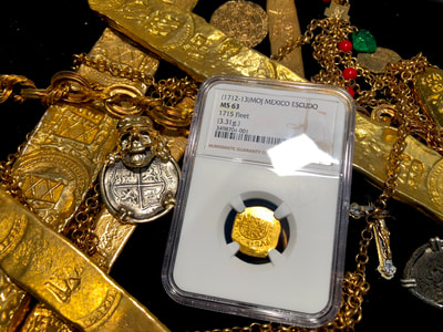 Mexico 1 Escudo 1712-13 "1715 Plate Fleet Shipwreck" NGC 63 6
