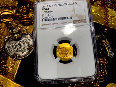 Mexico 1 Escudo 1712-13 "1715 Plate Fleet Shipwreck" NGC 63 2