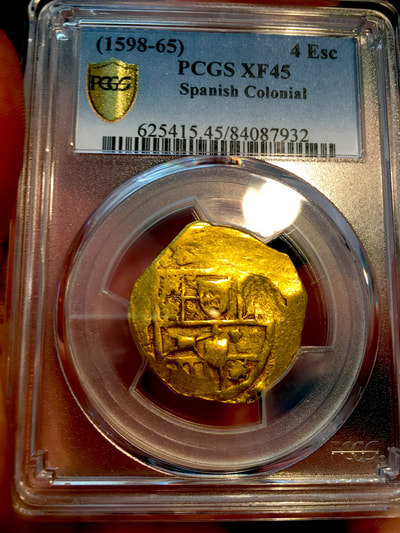 Spain  4 Escudos  1598-65  "Brute Style"  PCGS 45 9