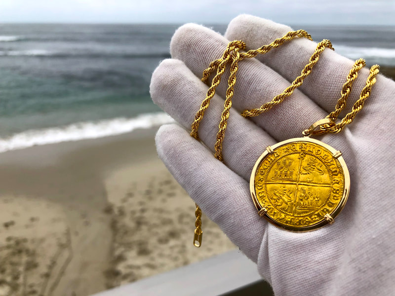 Spain 1406 Dobla "Cross of Jerusalem" Pendant 16