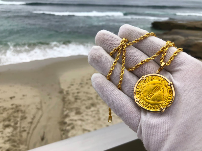 Spain 1406 Dobla "Cross of Jerusalem" Pendant 17