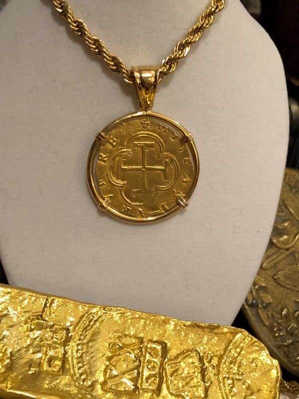 Spain 2 Escudos 1556 Toledo Pirate Gold Coins Shipwreck Jewelry Pendant