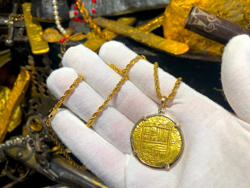 Spain 4 Escudos 1556-98 Gold 14kt Pendant 13