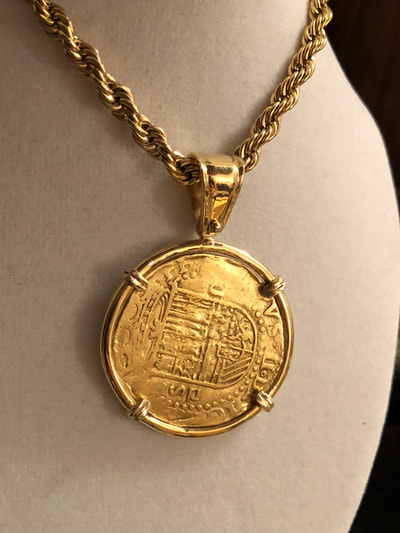 Spain 2 Escudos 1556 Pirate Jewelry Necklace Authentic Treasure Pendant 4