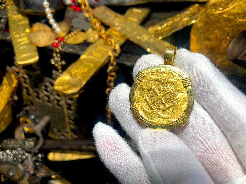 Spain 4 Escudos 1621-65 "Brute Style" 18kt Gold Bezel 2