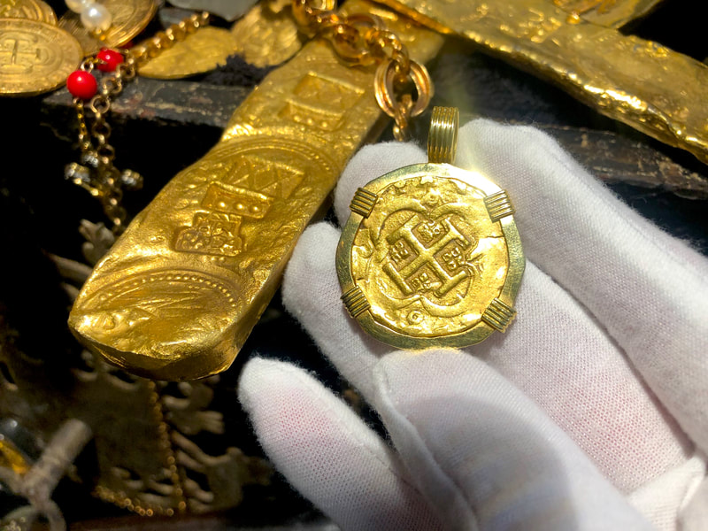 Spain 4 Escudos 1621-65 "Brute Style" 18kt Gold Bezel 3