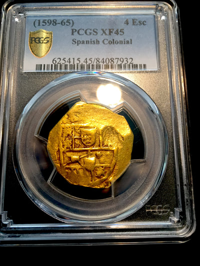 Spain  4 Escudos  1598-65  "Brute Style"  PCGS 45 10