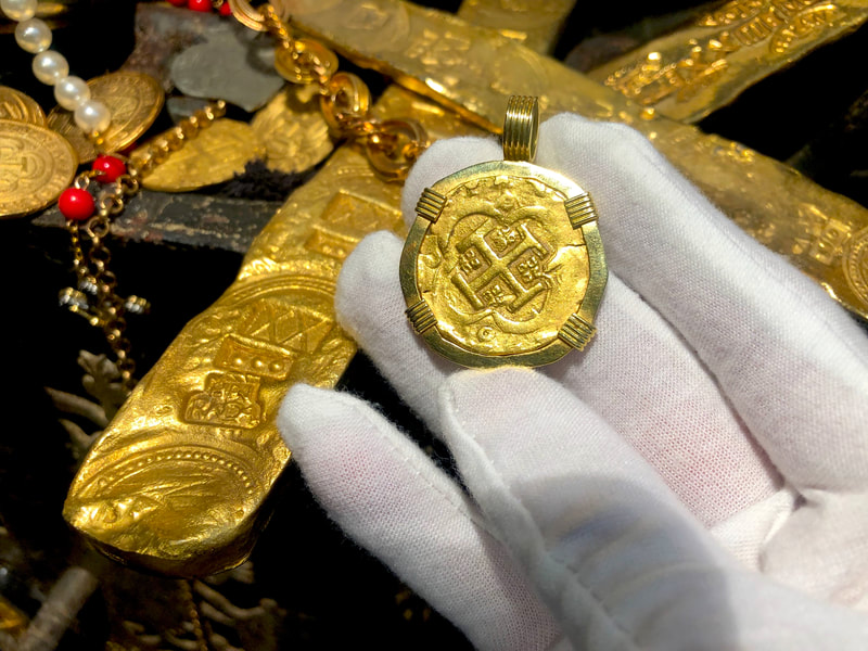 Spain 4 Escudos 1621-65 "Brute Style" 18kt Gold Bezel 5