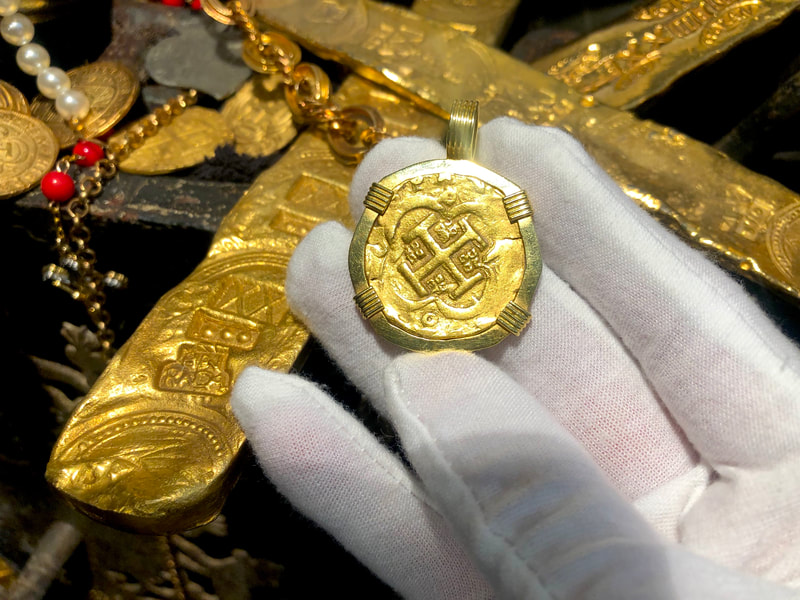 Spain 4 Escudos 1621-65 "Brute Style" 18kt Gold Bezel 6