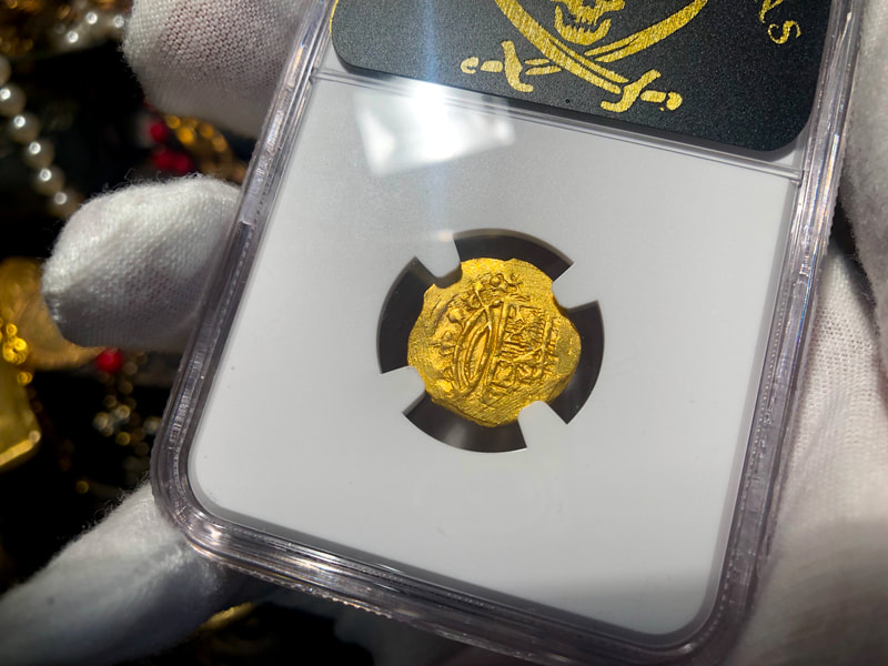 Mexico 1 Escudo 1679-98 "Jeweled Cross- 1715 Fleet Wreck" NGC 63 9
