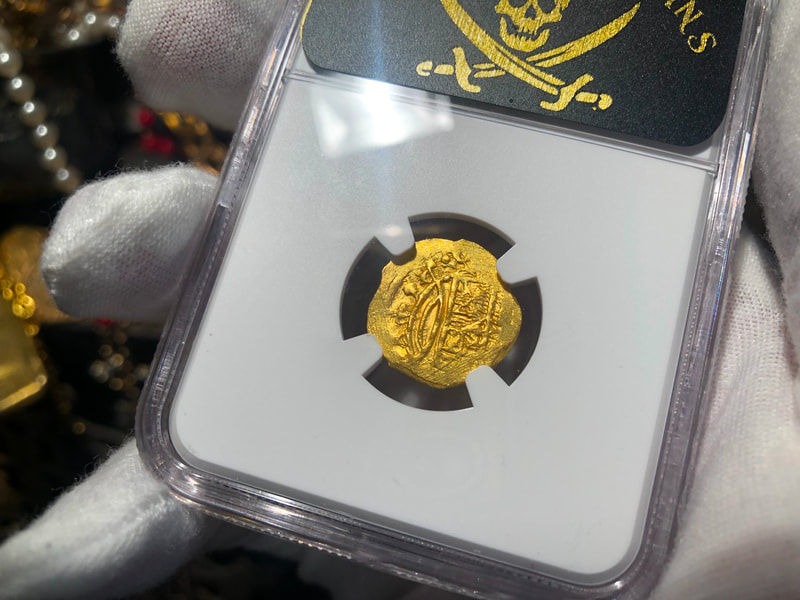 Mexico 1 Escudo 1679-98 "Jeweled Cross- 1715 Fleet Wreck" NGC 63 6