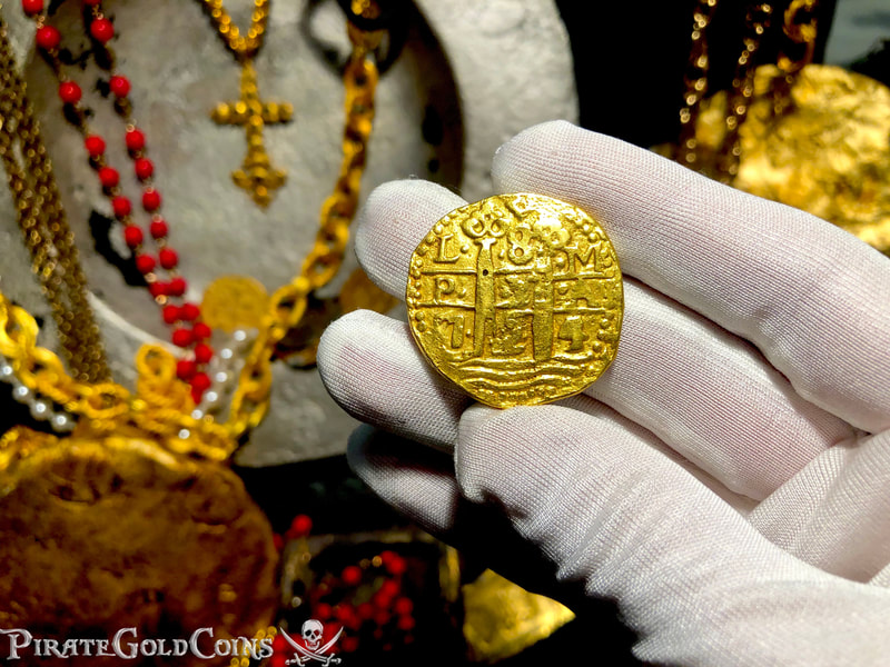 Peru 8 Escudos 1724 "Contemporary Reproduction" RAW Solid Gold 5