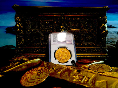 Spain  8 Escudos  1700  "Charles II"  NGC AU 3