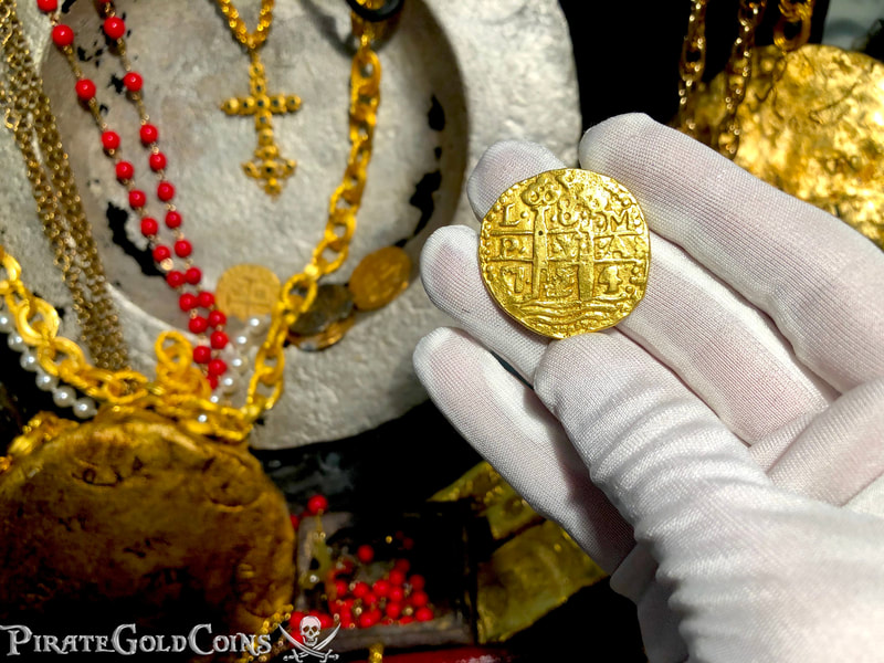 Peru 8 Escudos 1724 "Contemporary Reproduction" RAW Solid Gold 10