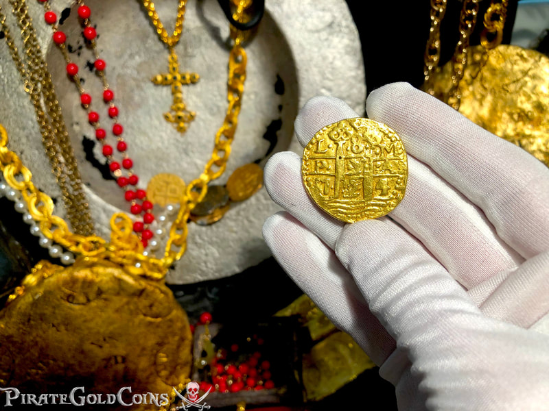 Peru 8 Escudos 1724 "Contemporary Reproduction" RAW Solid Gold 12