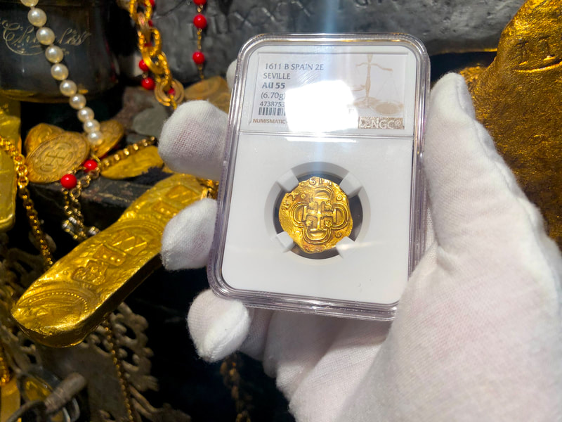 Spain 2 Escudos 1611 "Dated" NGC 55 3