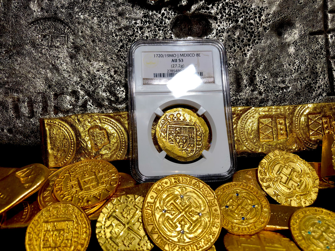 Mexico 8 Escudos 1720/19 "Only 1 Known"  NGC53  Pirate Gold Coins