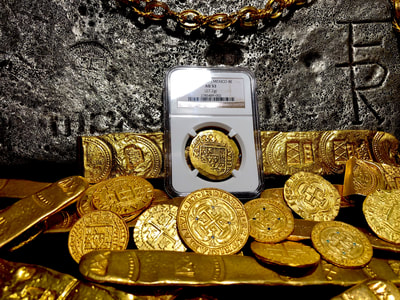 Mexico 8 Escudos 1720/19 "Only 1 Known"  NGC53  Pirate Gold Coins 4