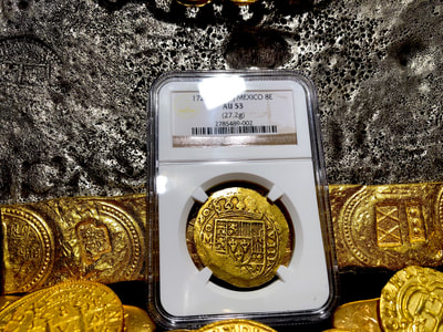 Mexico 8 Escudos 1720/19 "Only 1 Known"  NGC53  Pirate Gold Coins 9