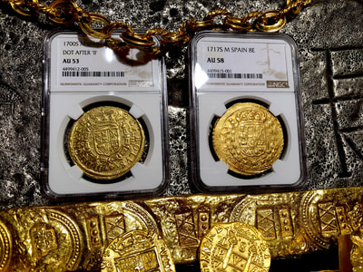 Spain 8 Escudos 1717 "Exceptionally Bold Date" NGC 58 8