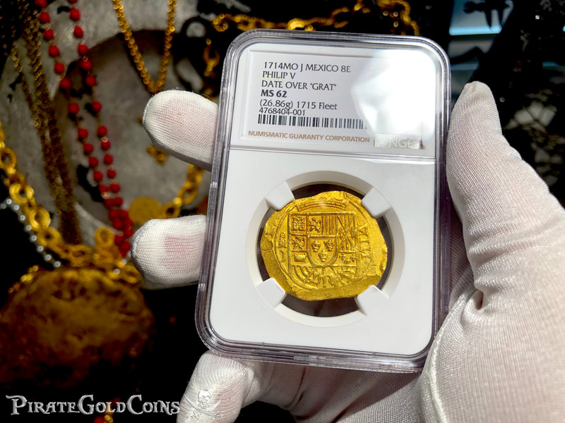 Mexico 8 Escudos 1714 "1715 Fleet Shipwreck" NGC 62 2