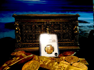 Spain  4 Escudos  "Excellent Toning"  1556-98  NGC 35 4