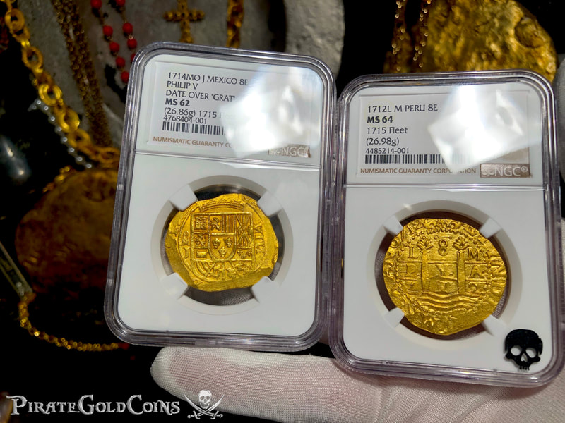 Mexico 8 Escudos 1714 "1715 Fleet Shipwreck" NGC 62 10