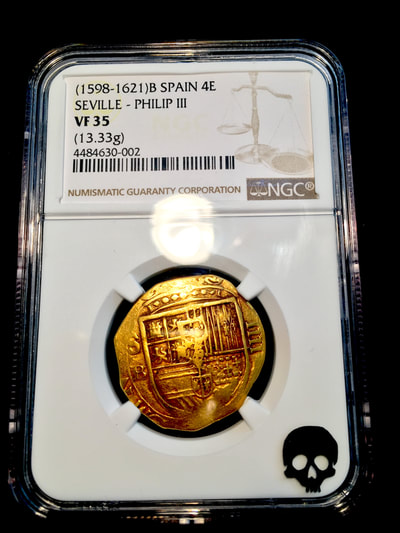 Spain  4 Escudos  "Excellent Toning"  1556-98  NGC 35 2