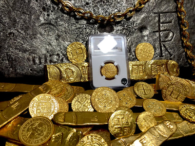 Mexico 4 Escudos 1715 NGC 58 Pirate Gold Coins 6