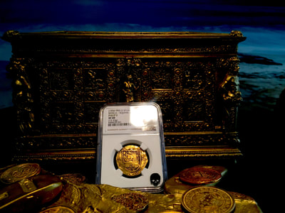 Spain  4 Escudos  1556-98  "Great Toning!"  NGC 40 5