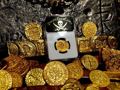 Mexico 4 Escudos 1715 NGC 58 Pirate Gold Coins 12