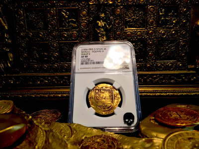 Spain  4 Escudos  1556-98  "Great Toning!"  NGC 40 6
