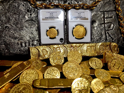 Mexico 4 Escudos 1715 NGC 58 Pirate Gold Coins 11