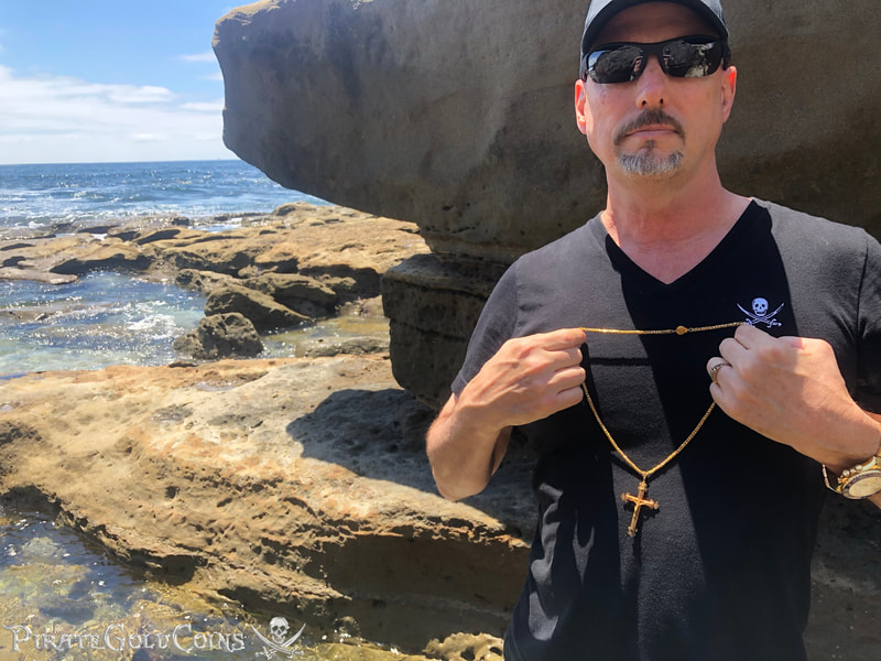 Gold Filigree Cross/ Crucifix & Olive Blossom Chain from 1715 Fleet Shipwreck 26