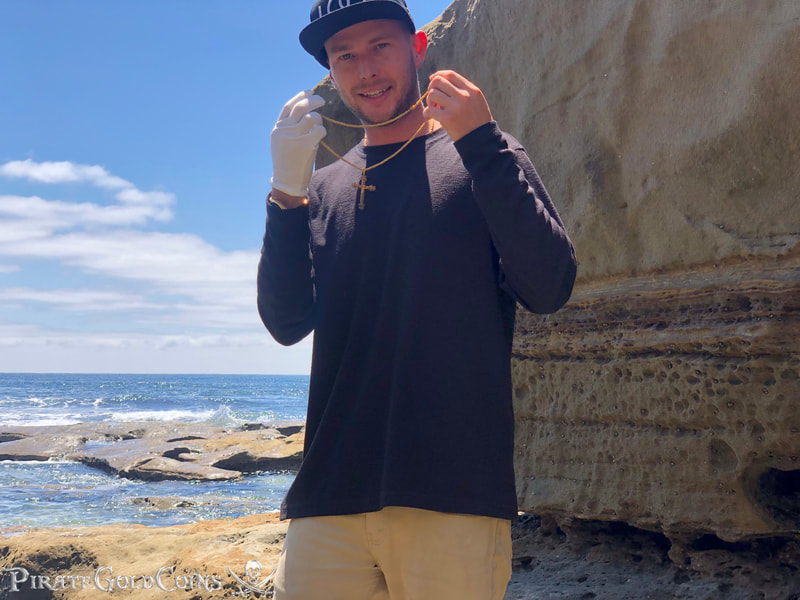 Gold Filigree Cross/ Crucifix & Olive Blossom Chain from 1715 Fleet Shipwreck 18